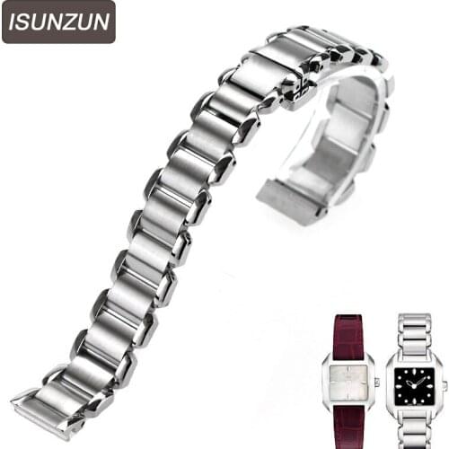 ISUNZUN Womens Watch Band For Tissot 1853 T02 T023 Female Steel Watch Strap L750850 Top Quality Women Watchband Fast Shipping