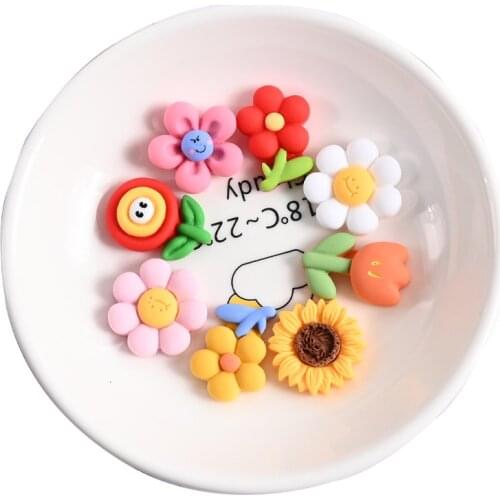 10Pcs Cute Resin Flower Flat back Cabochon Embellishments For Scrapbooking DIY Decoration Crafts Party supplies Jewelry Making