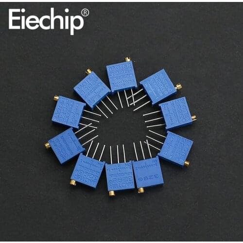 20pcs/lot 3296W Trimmer Potentiometer Variable Resistor 100 Ohm 200 Ohm 1K 2K 20K 50K 100K 200K 500K 1M 10k potentiometer