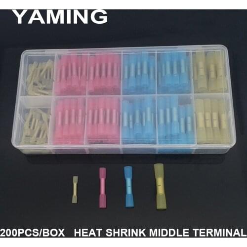 200PCS with BOX Waterproof Solder Seal Heat Shrink Butt Connectors Soldering Sleeve Wire Cable Terminal Electrical Connector