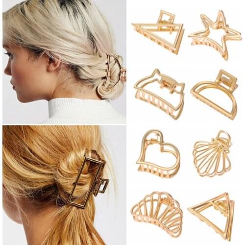 2020 New Geometric Hair Claw For Women Girls Clamps Hair Crab Metal Gold Hair Clip Claw Hairpins Ornament Hair Accessories
