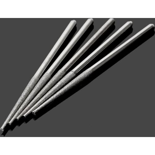 5Pcs Diamond Coated Trigonometric Flat Head Lengthened Burrs Bit Drill Polishing Grinding Rods Ceramic Wood Stone Rotary Tools