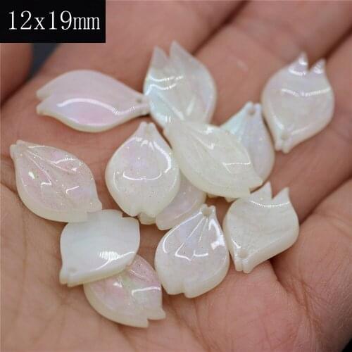 50 PCS 12x19mm Acetic Acid Imitation Shell 3D Cherry Blossom Rose Petals 7 Colors DIY Jewelry Findings