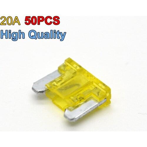 High Quality Hot Sale 50pcs New 20A Car Boat Trucks Fuses Blade Size Mini