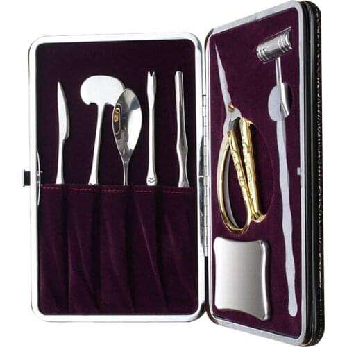 8 in 1 Stainless Steel Crab Eating Tool Set Stripping Crabs Claw Clamp Picking Spoons Crab Hammer Scissors Scrapper Tweezers