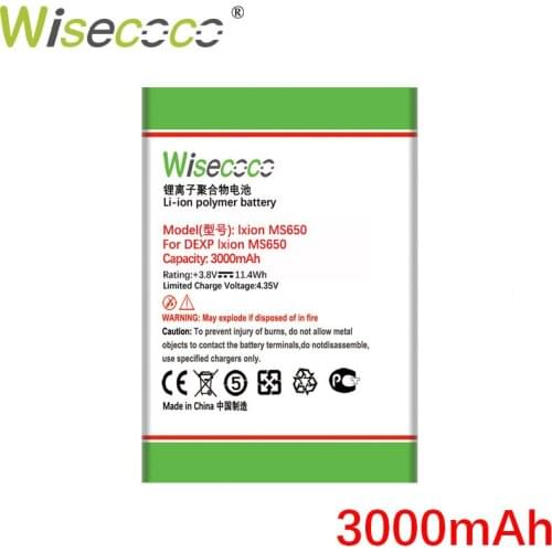 Wisecoco MS650 3000mAh Battery For Dexp MS650 Phone Replacement + Tracking Number
