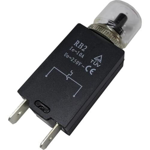 5Pcs RB2 Circuit Breakers Overload Short Circuit Protector for Electric System Motor Transformer Rectifier 2Pins 250V 10A