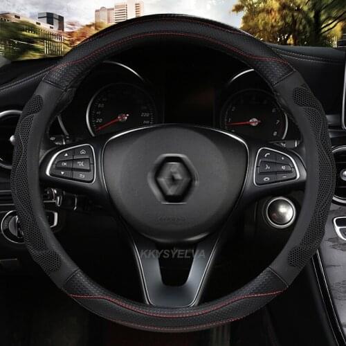 For Renault Laguna 2 3 4 Car Steering Wheel Cover Breathable Non-slip Microfiber Leather Fashion Auto Accessories