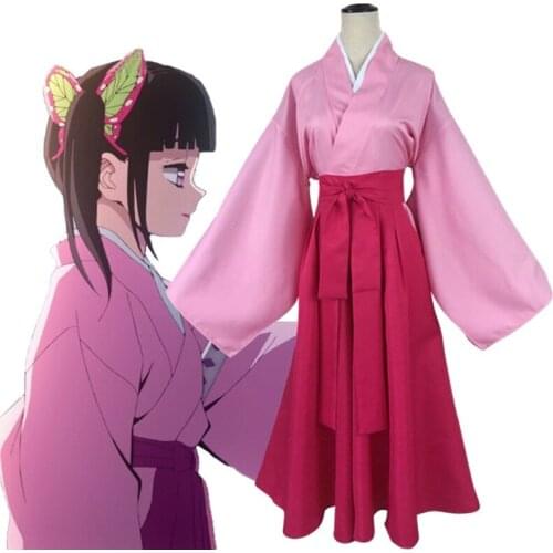 Tsuyuri Kanawo Cosplay Costume Women Full Set Kimono Uniform Anime Demon Slayer Kimetsu no Yaiba Halloween Carnaval Party Suit