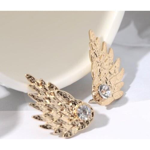 5Pairs 1.7*3.2cm Gold/silver angel wings modeling brooch accessories zinc alloy plating metal wings decorative buckle A1497