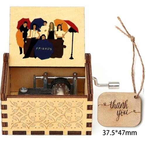 Hot Wooden 3D Printed Music Box Antique Carved Music Box Friends Theme Music Box Birthday Gift Christmas Gift