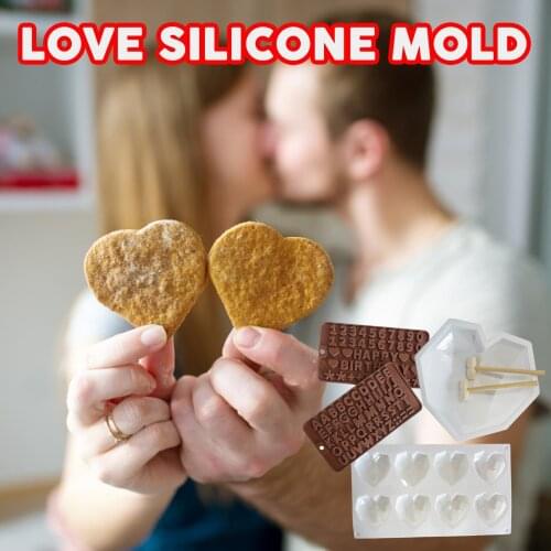 Dessert Mould Epoxy Fondant Tool Decor Baking Cookie 1PC Chocolate Portable Pastry Kitchen Accessories DIY Heart Molds