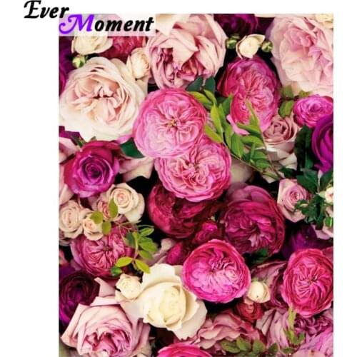 Ever Moment Beautiful Diamond Painting Kits Pink Flowers Diamond Art Full Square Drill Diamond Embroidery DIY Craft ASF969