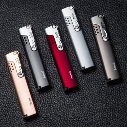 Direct Charging Gas Lighter Creative Grinding Wheel Blue Flame Personality Windproof Metal Convenient Fashion Igniter Mens Gift