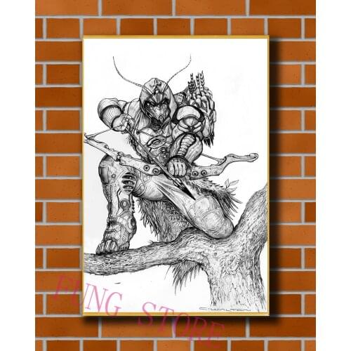 K077 Science Fiction Mech Warrior Robot Monster Originality Custom Silk Poster Home Deco Wall Art Christmas Gift