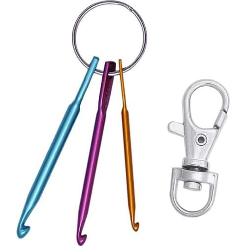 KAOBUY Mini Crochet Hooks with Keychain DIY Multicolour Crafts Knitting Needles Tool (3mm,4mm,5mm)