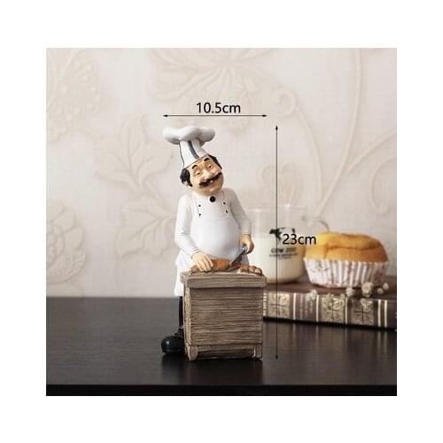 Creative resin cook kitchener chefs decoration fashion chef decor bar showcase restaurant cafe cake shop display figure statue