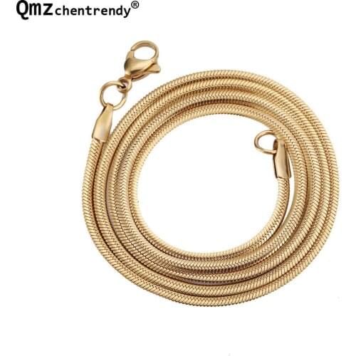 Fashion 2.1mm 50cm 60cm Mens Snake Necklaces Hip hop Men Gold Simple Snake Chains Necklace Jewelry Wholesale Price