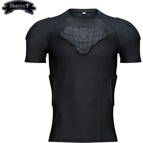 Padded Compression Shirt Chest Protector Undershirt for Football Soccer Paintball Shirt Protective Gear Chest Rib Guards