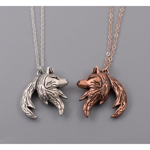 Wolf necklace Relationship necklace Interlocking couple pendant His and Her Necklaces His and Hers Gifts (1 pair)