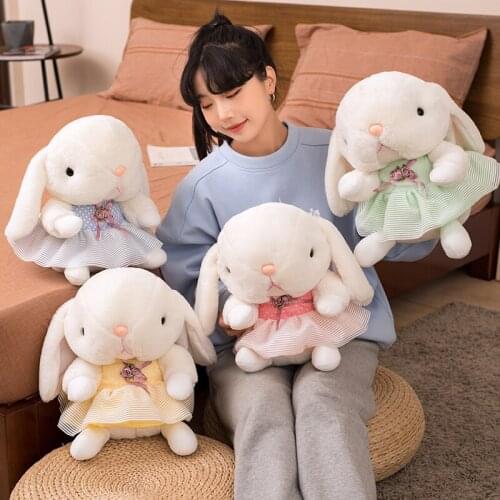 1pc 17/25/40cm kawaii Rabbit Plush Toys Cute Animal Rabbit with Skirt Dolls Stuffed Soft Toy for Baby Girls Birthday Decor Gift