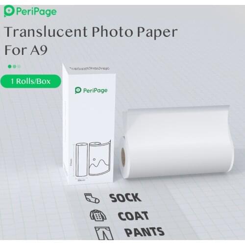 PeriPage Translucent Paper For Thermal Pocket Mini Printer A9 series 77x30mm