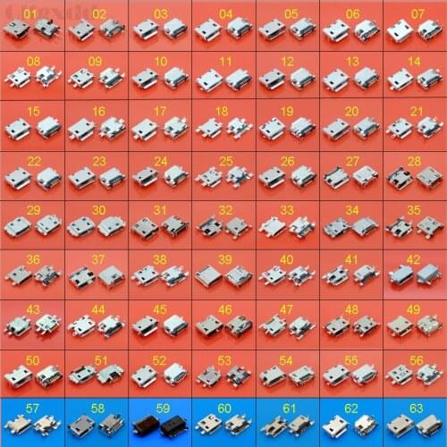 Cltgxdd 63model 5pin 7pin Micro USB jack socket Tablet PC charging port connector for Samsung Nokia Xiaomi Lenovo Huawei