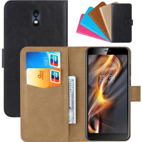 Luxury Wallet Case For Fly Power Plus 5000 PU Leather Retro Flip Cover Magnetic Fashion Cases Strap