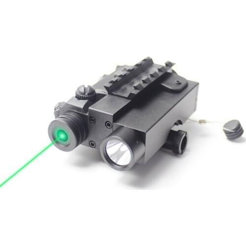 Tactical Green Laser Flashlight Hunting Rifle Picatinny Rail Aluminum Alloy Green Aiming Laser + Tactical Light