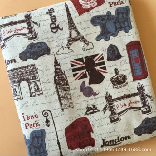 Vintage Woven Cotton Polyester Fabric For Home Decoration Sewing Material For Pillow Case CP08