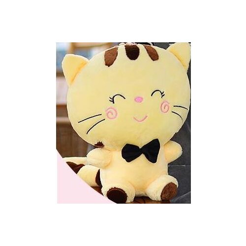 High quality soft plush toy cute white or yellow smile cat 37cm toy cat Christmas birthday gift ,d1057