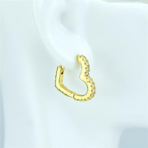 Zircon Love Earrings Color Plated Hoop Earrings Party Round Round Earrings Girls Womens Jewelry