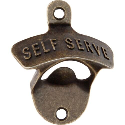 1 Pc Antique Bronze Wall Bottle Opener Wall Mounted Hanging Beer Bottle Vintage Opener Kitchen Bar Useful Tool Gift Zinc Alloy