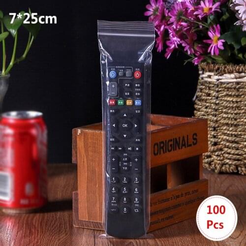 100Pcs/bag Long Style PE Transparent Ziplock Bag Reusable Remote Control Cosmetic Packaging Ziplock Zip Zipped Lock Bags