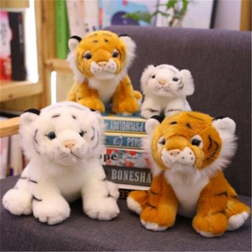 12cm Cute Cartoon Simulation Shape Uffed Pillow Tiger Lion Leopard Soft Plush Doll Stuffed Toy