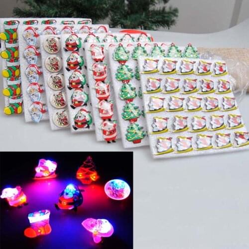 Theme Snowman Flashing Brooch Pin Light Up Santa Claus Badge Children Toys Blinking Brooch Party Christmas Halloween