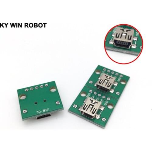 5pcs Mini USB to DIP Adapter Converter for 2.54mm PCB Board DIY Power Supply NEW