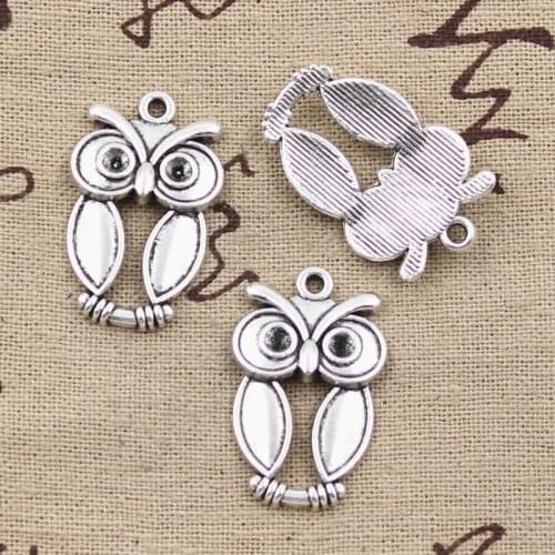 6pcs Charms Big Eyes Owl 30x19mm Antique Making Pendant fit,Vintage Tibetan Silver color,DIY Handmade Jewelry