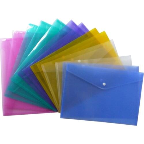 A4 Clear Document Bag Paper File Folder Stationery School Office Case PP 6colors