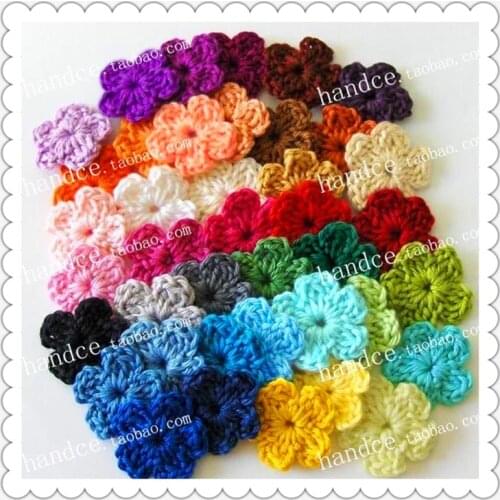 Free shipping 100pic/lot colorful cotton crochet flowers decorative flowers wreaths for Christmas festival holiday DIYdecor