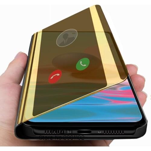 Case for redmy note10 cover Smart mirror flip cases for xiaomi redmi note 10 4g 10s note10s not10 magnetic stand phone coque