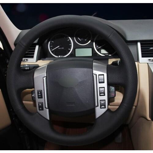 Black Artificial Leather Car Steering Wheel Cover for Land Rover Discovery 3 2004-2009