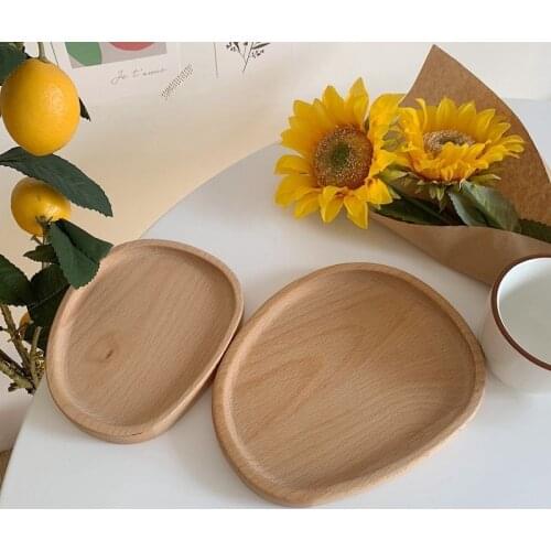 Japanese-style Wooden Fruit Tray Household Grocery Tea Cup Fruit Snack Coffee Cup Tray New Home Decoration Sundries Storage