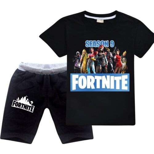 Fortnites Game printing T Shirt Children Tracksuits for Girls Baby Boys Sport Suit Costume Tops Pants Clothing Set Summer