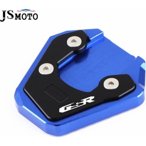 For SUZUKI GSR750 gsr750 GSR 750 With LOGO Motorcycle CNC Foot Side Stand Extension Plate Kickstand Foot Enlarger Accessories