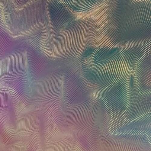 Synthetic PU embossed Holographic leather material for handbag