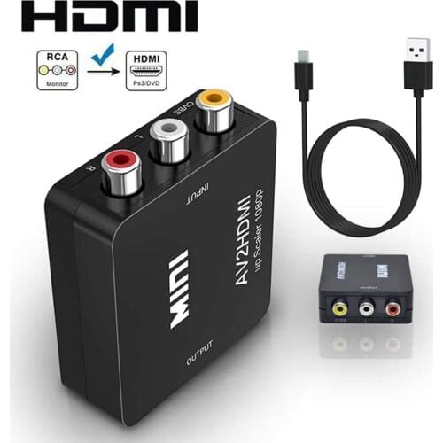 HD 1080P AV to HDMI-compatible Converter Television Playing AV2HDMI Adapter Household Decoration for PS3 PS4 DVD Xbox Projector
