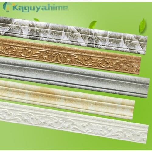 =(K)= 3D Foam Embossed Corner Line Wall Waist Line Waterproof Border Self-adhesive 2.3m Wall Edge Strip Decor Wall Sticker