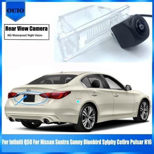HD Rear Camera For Infiniti Q50 For Nissan Sentra Sunny Bluebird Sylphy Cefiro Pulsar N16 Night Vision Parking Reversing Camera