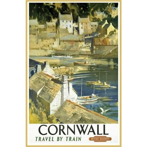 Cornwall British Railways Train Travel Decor Signs 12x8 Inch Metal Tin Sign
